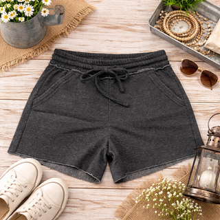 Jenny Drawstring Shorts in Black
