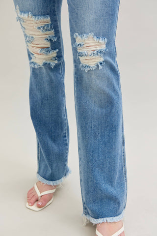 Judy Blue Distressed Fray Hem Boot Cut