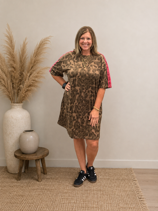 Sarah Leopard Tee Shirt Dress