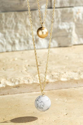 Natural Stone Charms Necklace