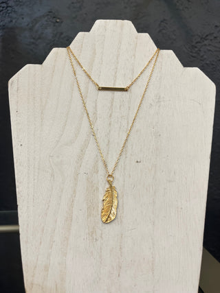 Feather & Bar Necklace