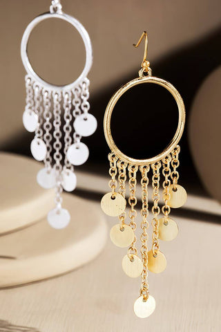 Metal Hoop Earrings With Charms