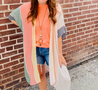 Sarah Striped Kimono