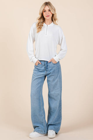 Vera Ribbed Quarter Zip Pullover