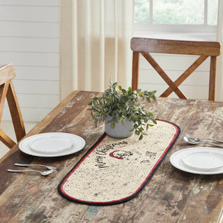 Jolly Ole Santa Jute Oval Table Runner