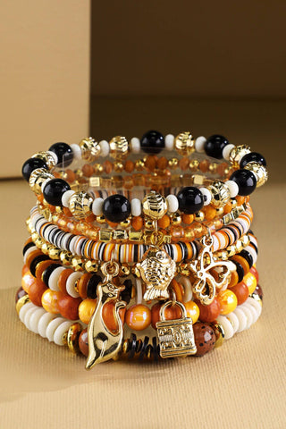 8 Layered Multi-Bead India Stretch Bracelet