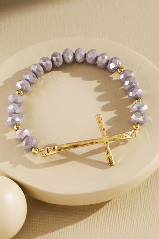 Beaded Cross Stretch Bracelet