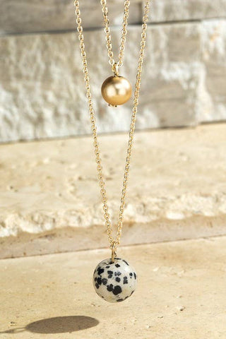 Natural Stone Charms Necklace