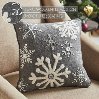 Snowflakes Woolen Felt Pillow