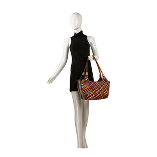 Genuine Leather Woven Shoulder Bag