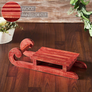 Red Sled Wooden Figurine