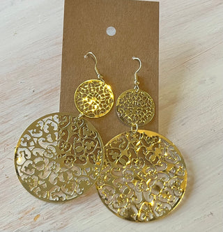 Round Filigree Gold Earrings