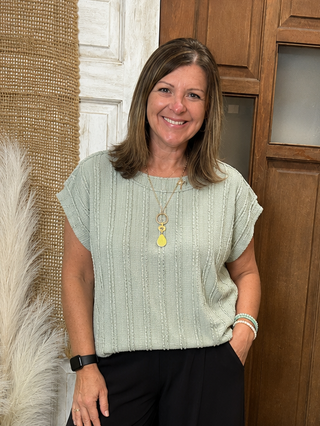 Easton Eyelet Top in Mint