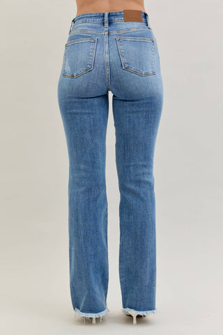 Judy Blue Distressed Fray Hem Boot Cut