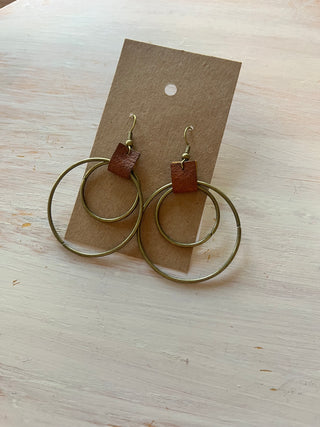 Antique Gold Double Hoop Earrings