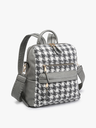 Amelia Houndstooth Convertible Backpack