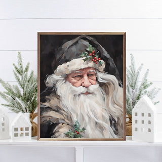 Wise Grayscale Santa