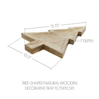 Tree-Shaped Natural Wooden Decorative Tray