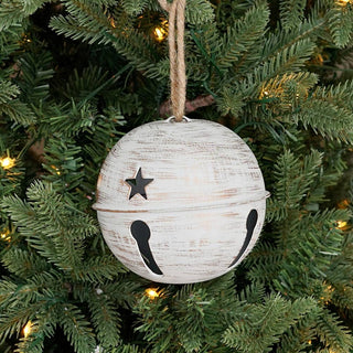 4.5" Vintage White Jingle Bell Ornament