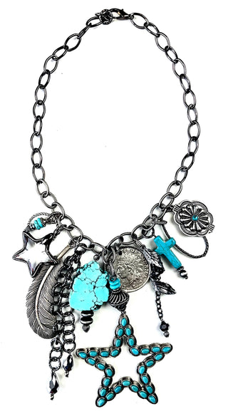 Turquoise Star Trinket Necklace