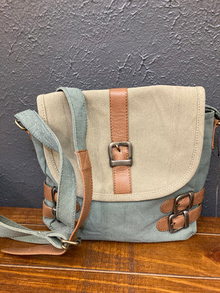 Buckled Up Agean Canvas Crossbody