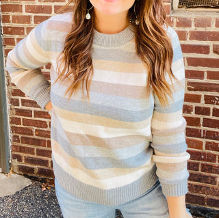 Gray Tone Striped Sweater