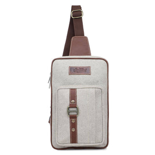 Gracyn Gray Canvas & Leather Sling Bag