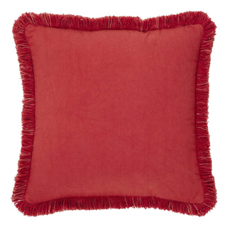 Red Snowflake  Fringed Pillow