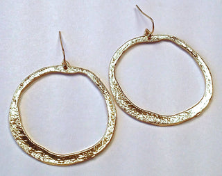 Gold Hammered Dangle Earrings