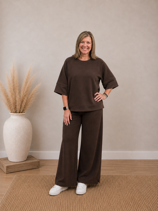 Reagan Drawstring Pants in Brown
