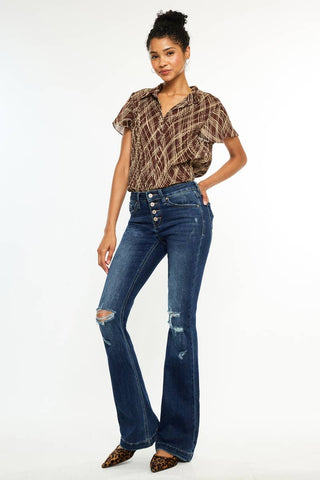 Mid Rise Flare Jeans by KanCan