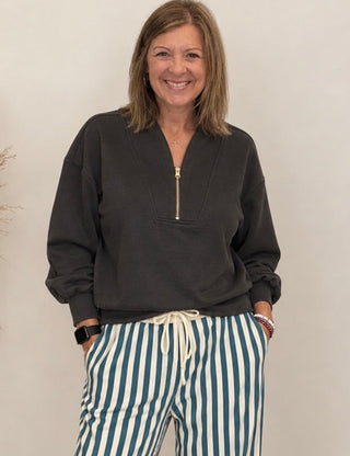 Rachel Half Zip Pullover in Black