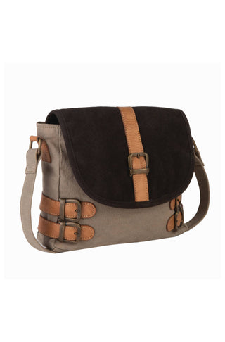 Buckled Up Up-Cycled Canvas Crossbody