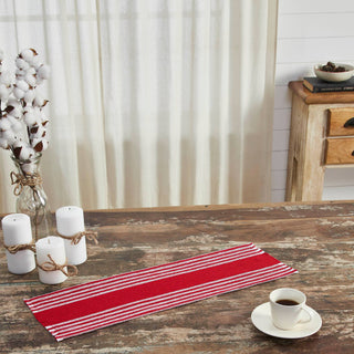 Arendal Red Stripe Fringed Table Runner
