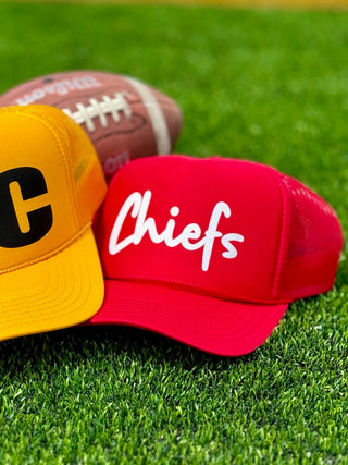 ONLINE EXCLUSIVE ~ Chiefs Script Red Trucker Cap by Randi Mahomes