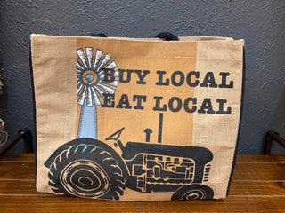 Farm Fresh Burlap Tote Bag