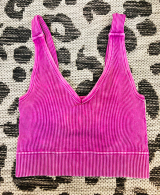 Ribbed Bralette in Light Plum