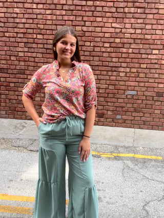 Rachel Palazzo Pants ~ Sage Green