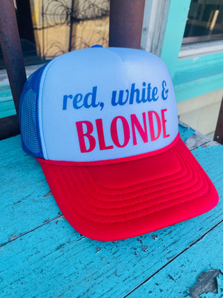 Red White & Blonde Trucker Hat