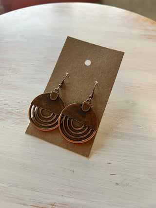 Antique Cooper Medallion Earrings