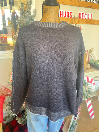 Bristol Exposed Seam Sweater in Black