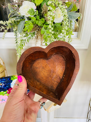 Mini Wood Heart Bowl