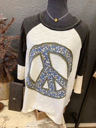 Floral Peace Sign Top