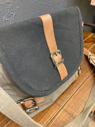 Buckled Up Up-Cycled Canvas Crossbody