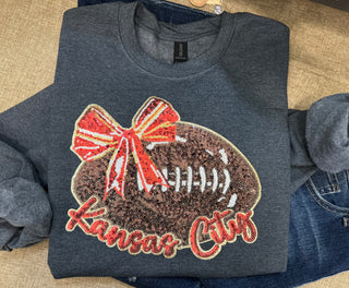 Kansas City Glittering Bow Sweatshirt