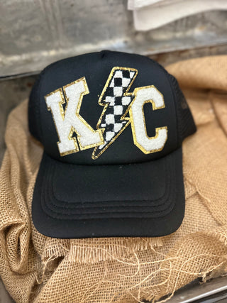 Black Checked Lightening KC Trucker Hat