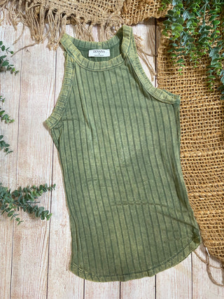 Olivia Washed Cami Top in Olive