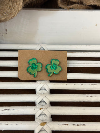 St. Patrick's Day Glitter Stud Earrings