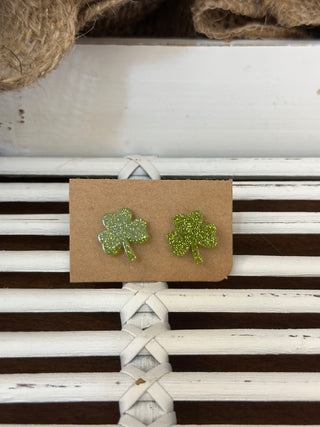 St. Patrick's Day Glitter Stud Earrings