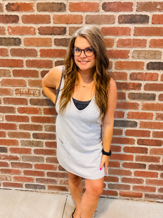 Ollie Overall Dress in Sleet